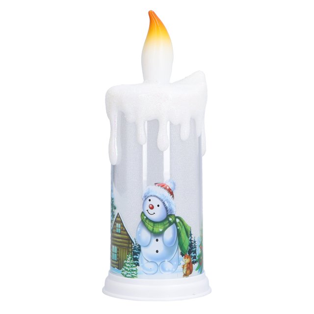 Luces Decorativas Jadeshay Muñeco de Nieve Vela Navideña LED con Globo de Nieve