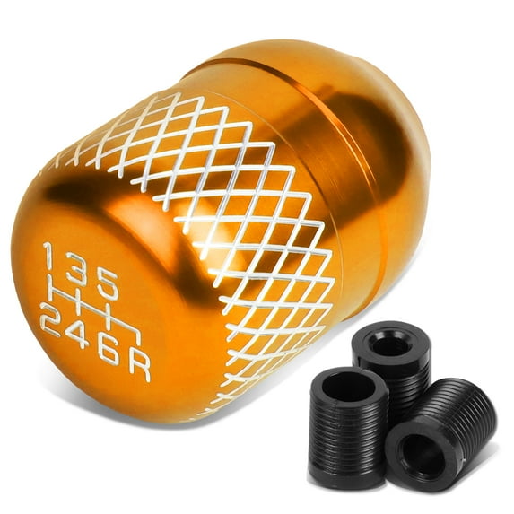 DNA Motoring SK-6S-T1-OR Universal 6-Speed Orange Anodized Aluminum Netted Racing Shift Knob