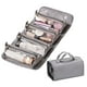 thumbnail image 1 of pstuiky Neceser de viaje con 4 compartimentos desmontables, transparente, multiusos, colgante, de piel, enrollable, de gran capacidad, compacto y plegable., 1 of 2