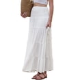 thumbnail image 4 of Summer Maxi Skirts for Women 2026 Elastic High Waist Swing A Line Beach Skirt with Pockets XL White, 4 of 6