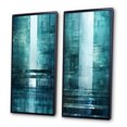 thumbnail image 3 of Designart "Turquoise Riverside Door to the Other Side II" Abstract Collages Framed Wall Art Set Of 2 - Transitional Turquoise Framed Canvas Set For Living Room Decor, 3 of 6
