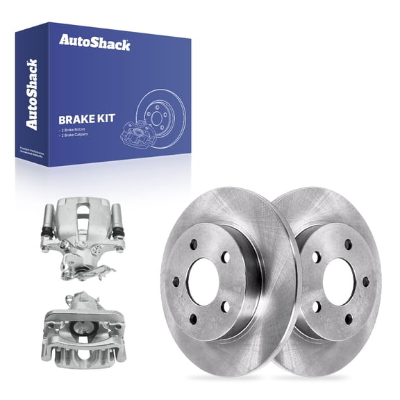 AutoShack Rear Brake Rotors & Calipers for Chevrolet & Pontiac, Malibu 2004-2012 G6 2005-2010 Cobalt 2005-2008 HHR 2008-2010, FWD L4 2.0L 2.2L 2.4L V6 3.5L 3.6L 3.9L - 10.64" (270.2 mm), 5-Lug