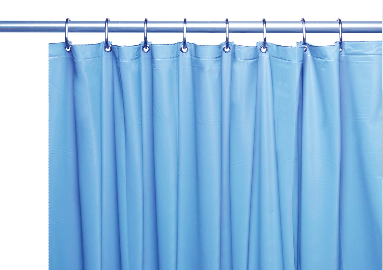 Venice Elegant Home Heavy Duty Vinyl Shower Curtain Liner With 12 Metal Grommets 2-Pack Sky Blue