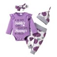 thumbnail image 3 of WIBACKER Newborn Infant Baby Girl Floral Long Sleeve Romper Pants 4Pcs Outfits Set, 3 of 11