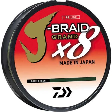 UPC: 0043178577714 | Daiwa 1129236 J-Braid X8 80 Lb. 300 Yd. Dark Green 8 Strands Fishing Line