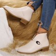 thumbnail image 6 of Mepaouo Womens Cutout Slip on Booties Fleece Lined Buckle Walking Work Snow Winter Outdoor Boots, 6 of 9