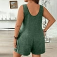 thumbnail image 4 of Fanxing Green Women's Plus Size Shorts Jumpsuits Dressy Rompers Casual Sleeveless Suspender Jumpsuit Overalls with Pocket XL, 4 of 8