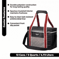 thumbnail image 3 of Igloo Heritage Lunch Companion Cooler Bag, 12 Can Capacity, Black and Red, Soft Side Lunch Cooler for Work or Play, 3 of 18