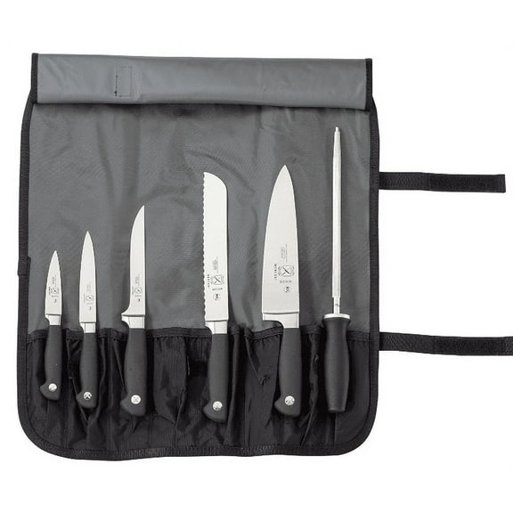 Mercer Culinary Genesis 7-Piece Forged Knife Set in Case, Steel / Black