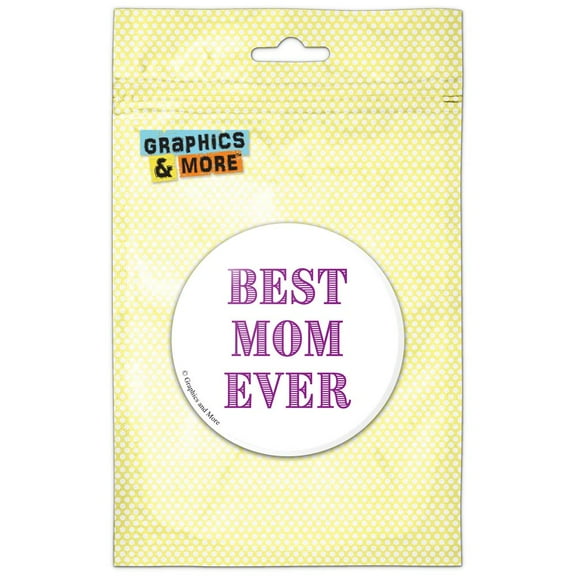 Best Mom Ever Purple Pinback Button Pin Badge