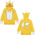 thumbnail image 3 of Boys Sonic The Hedgehog Shadow,Tails and Knuckles Cosplay Zip Up Fleece Hoodie-Boys 4-20 Gold, 3 of 5