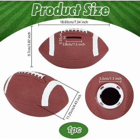 Football Piggy Bank 7 Inch Decorative Resin Coin Bank Rugby Sports Money Box Sports Themed Coin Bank Football Money Bank for Saving Money Rugby Lover Room Home Decoration