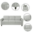 thumbnail image 4 of Modern Sectional Sofa Linen Fabric Couch with Armrest 3-seat Sofas for Living Room Office 67 inch Wide Sofa Living Room Sofa, 4 of 7