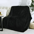 thumbnail image 6 of DweIke Shaggy Throw Blanket with Sherpa Warm Underside,Super Soft Cozy Large Plush Fuzzy Blanket,60"x80",Black, 6 of 7