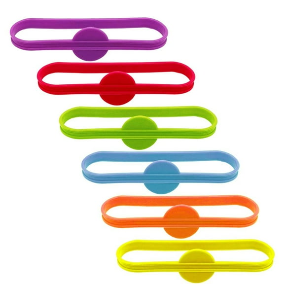Wine Glass Markers 6 Pack Round Shape Food Grade Plastic Cup Identification Tags for Parties Weddings Bars and Restaurants