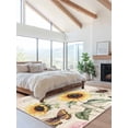thumbnail image 2 of Vintage Sunflowers Area Rug for Bedroom 4x6 Ft Country Floral Pastoral Letter Background Super Soft fuzzy Throw Rug Non-Slip Fluffy Plush Indoor Floor Carpet for Living Room Nursery Home Decor, 2 of 8