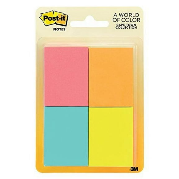 Post-it Notes 1.5 in x 2 in Cape Town Collection 8 Pads/Pack (653-8AF)