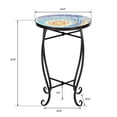 thumbnail image 3 of Hassch Outdoor Side Table, 14 inch Metal Patio Table, Small End Table for Patio, Yard, Porch, Balcony, Garden, Blue Hawaii, 3 of 6