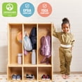 thumbnail image 5 of ECR4Kids Streamline 3-Section Toddler Coat Locker with Bench, Classroom Furniture, Natural, 5 of 9
