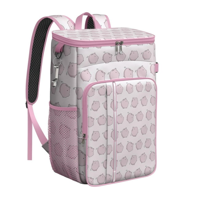 Adorable Pig Farm Animal Backpack Cooler – Leakproof Insulated Lunch Bag with Aesthetic Abstract Pig Design for Work, Travel & Camping