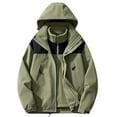 thumbnail image 1 of Lovzfmll Manteau à Capuchon pour Homme d'Extérieur Résistant à l'Eau, Haut à Manches Longues à Fermeture Éclair avec Poches pour la Randonnée Vert, 2TG, 1 of 4