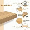 thumbnail image 3 of Floating Shelves Wood 24 inches Long Modern Bathroom Decor Bedroom Kitchen Living Room Wall Shelves Set of 2,Natural Wood, 3 of 14