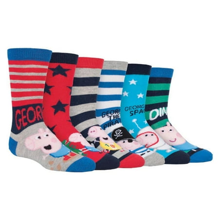 

Peppa Pig - 6 Pairs Socks in George & Peppa Styles for Boys & Girls