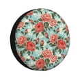thumbnail image 1 of Wukai Housse de Pneu de Rechange Imprimé Fleurs de Rose pour Remorque RV, Housse de Roue en PVC Faux Cuir Imperméable Adaptée pour Camion, Remorque, RV, SUV, Campeur-15 Pouces, 1 of 6