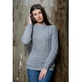 thumbnail image 6 of SAOL 100% Merino Wool Aran Women's Sweater Fisherman Cable Knit Irish Pullover with Pockets Made in Ireland, 6 of 7