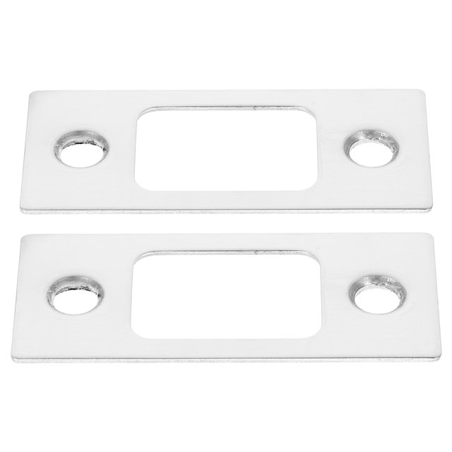UPOUART 2Pcs Deadbolt Strike Plate Silver Rectangular for Door Reinforcement 11.8X0.98In Stainless Steel