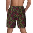 thumbnail image 2 of Lsque Mens Swim Trunks Burgundy Peony Flowers Pattern - Bathing Suit Compression Liner - Beach Swim Shorts Swimwear - (S-3XL) - Stretch Quick Dry -, 2 of 9