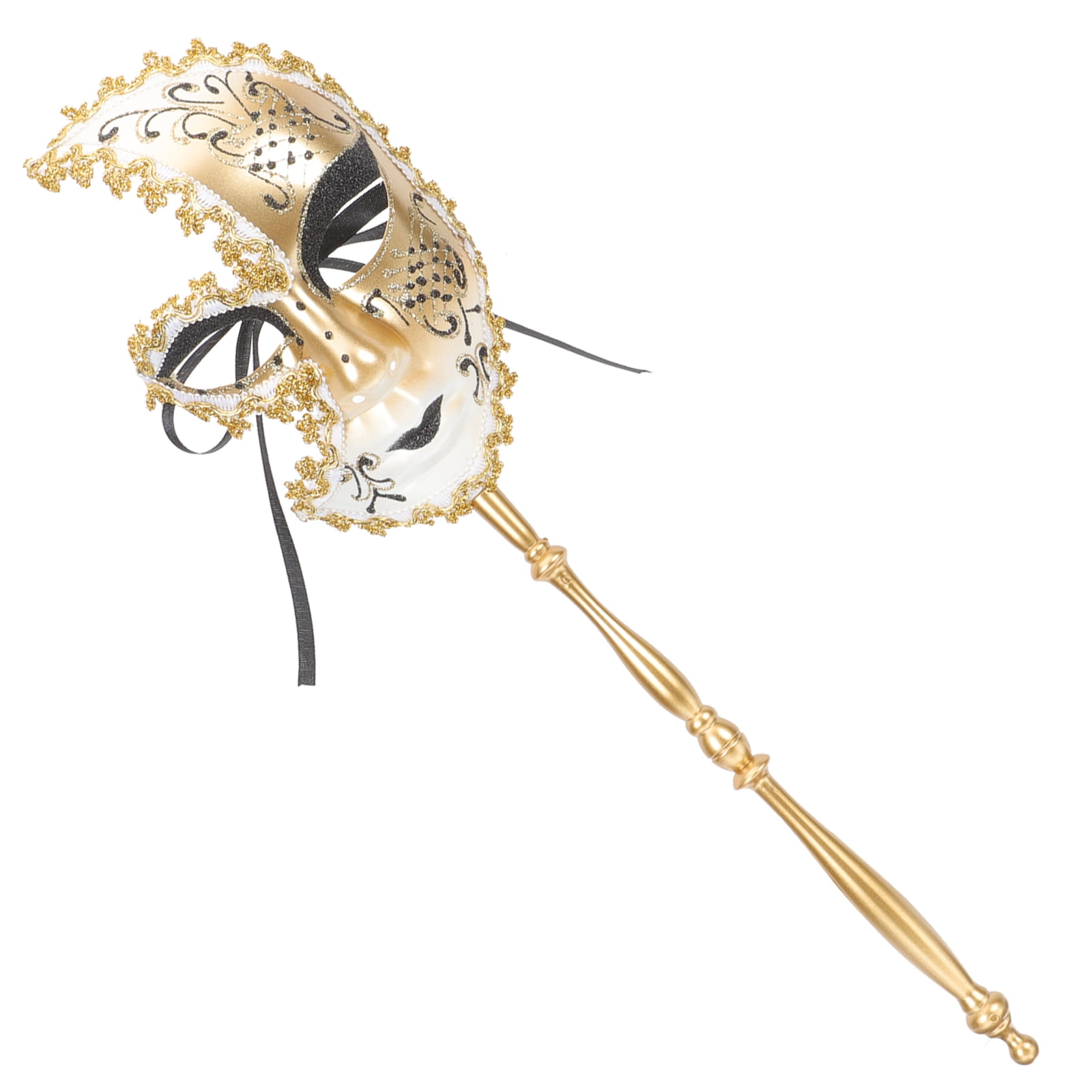 hophen Hophen Hand Held Venetian Masquerade Mask on a Stick