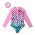 thumbnail image 2 of Esho Girls Long Sleeve One-Piece Swimsuit Kids Beach Swimming Bathing Suit Swimwear 2-12Y, 2 of 8