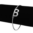 thumbnail image 4 of SuperJeweler B Initial Bangle Bracelets for Women with Cubic Zirconia Accent, 4 of 4