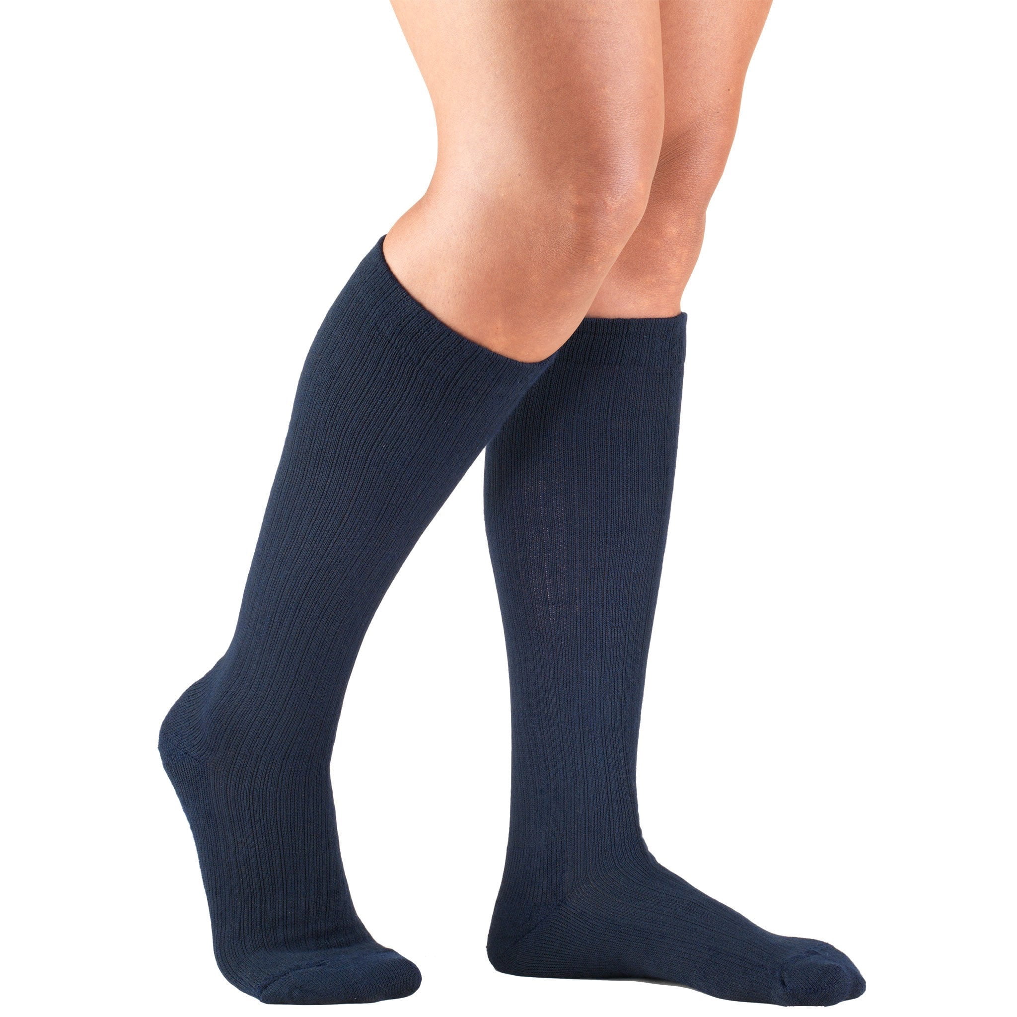 Truform Women's Socks, Cushion Foot, Active Casual Style: 15-20 mmHg, Navy, Large