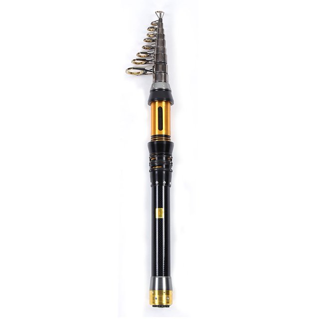 Mini caña de pescar portátil de carbono para pesca en el mar, anillo de alambre de cerámica telescópico de 3,0 m