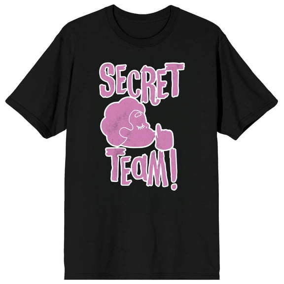 Steven Universe Secret Team Adult Black Crew Neck Short Sleeve T-shirt