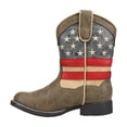 thumbnail image 3 of Roper Boys Light Up Patriotic Heel Round Toe Cowboy   Mid Calf Boots, 3 of 5