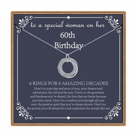 Turandoss Birthday Gifts for Women Silver Plated Necklaces 40th 50th 60th 70th 80th 90th 40 50 60 70 80 90 Years Old 4 5 6 7 8 9 Decade Mothers Day Jewelry for Women Mother Grandmother