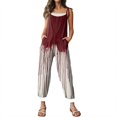 thumbnail image 5 of WTOBBY Women's Casual Jumpsuit in Loose Retro Fit with Halloween Print, Suspenders Made from Cotton and Linen, Comfortable for Daily Activities,Wine2XL, 5 of 7