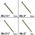 thumbnail image 3 of Fas-n-Tite Interior Wood Construction Screws, 4 Size Variety, Steel, Zinc Finish, 465 pack, 3 of 11