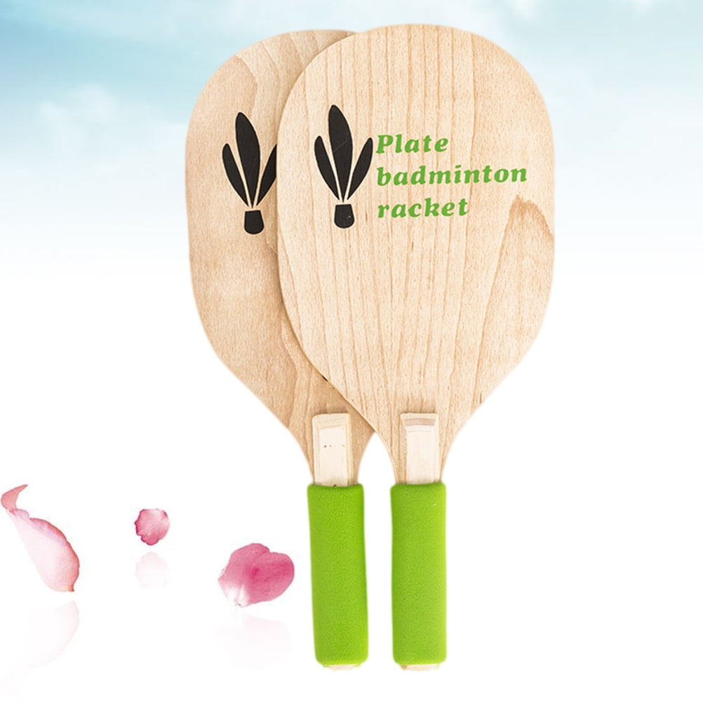 Worgeous 2PCS/Set Wooden White Maple Wooden Badminton Racket Beach Racquet