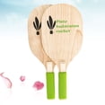 thumbnail image 1 of IFANLANDOR 2PCS Set Durable Wooden Racket Badminton Equipment for Racquet Sports Beach Use, 1 of 8