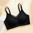 thumbnail image 4 of khonts,Women's Seamless Support Bras Lace Comfort Wireless Push up Bralettes Soft Full Coverage Bra Black M, 4 of 4