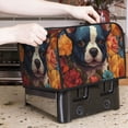 thumbnail image 6 of KLL Cute Colorful Flower French Bulldog Print 4 Slice Toaster Dust Covers Kitchen Small Appliance Cover with 2 Pockets,Can hold Jam Spreader Knife & Toaster Tongs (12.4 x 10.6 x 8.2), 6 of 6