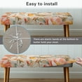 thumbnail image 4 of Jiueut Robin Bird Peony Flower Print Dining Room Bench Covers, Stretchable Long Bench Seat Slipcover Anti Dust Rectangle Chair Protection for Living Room Bedroom Kitchen, 4 of 7