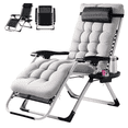 thumbnail image 2 of Zero Gravity Chair, Reclining Camping Lounge Chair for Indoor, Reclining Patio Chairs with Cup Holder Trays and Removable Cushion, 2 of 7