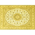 thumbnail image 1 of Ahgly Company Machine Washable Indoor Rectangle Medallion Yellow Traditional Area Rugs, 3' x 5', 1 of 4