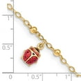 thumbnail image 4 of Primal Gold 14 Karat Yellow Gold Adjustable Enameled Ladybug 9-inch Plus 1-inch Extension Anklet, 4 of 4