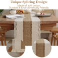 thumbnail image 3 of Patchwork Burlap Table Pants Farmhouse Style, Country Style Woven Cotton Crochet Lace, Bohemian Style, 70", 3 of 5